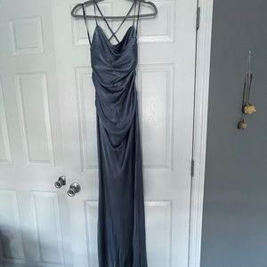 Shona Joy La Lune Lace Back Maxi Dress - Blue Smoke